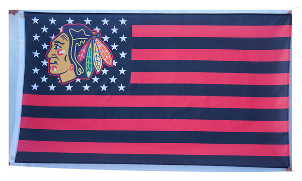 Chicago Blackhawks Flag-3x5 Banner-100% polyester - flagsshop