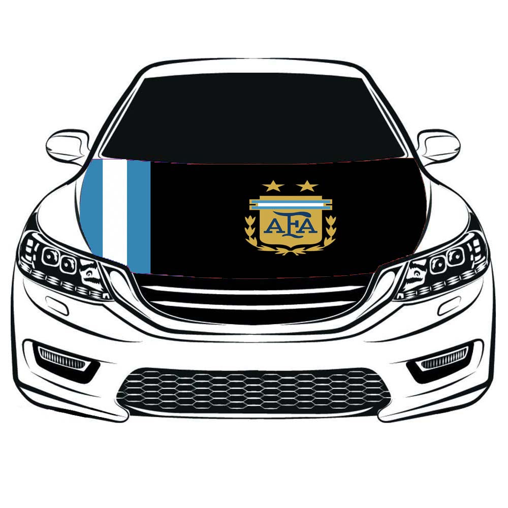 Argentina national football team Car Hood Cover Flag ,3.3X5ft/6X7FT ,100% Polyester Elastic Fabrics Can be Washed