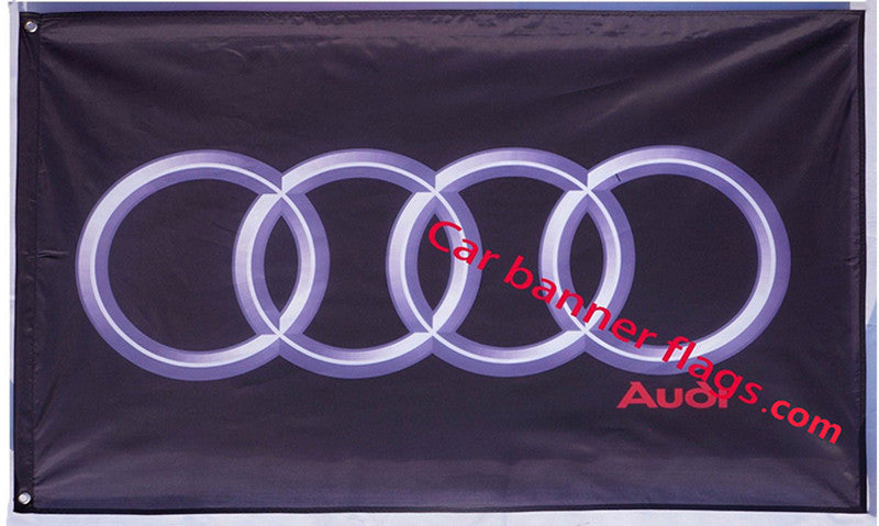 Audi Flag-3x5 FT-100% polyester-Quattro Banner-Checkered - flagsshop