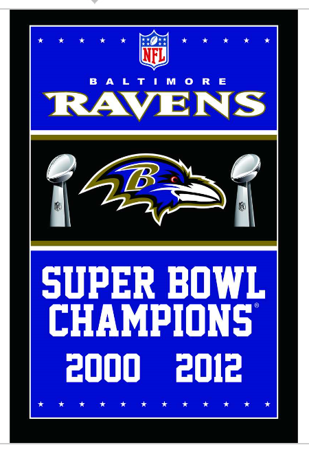 Baltimore Ravens Flag-3x5 NFL Banner-100% polyester-gloves-champions-super bowl - flagsshop