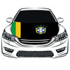 CBF flag,Brazil national football team Car Hood Cover Flag ,Engine Flag,3.3X5ft, 100% Polyester Elastic Fabrics Can be Washed Suitable for Car SUV and Pickup Trucks