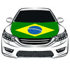 The Federative Republic of Brazil Car Hood Cover Flag ,Engine Flag,3.3X5ft, 100% Polyester Elastic Fabrics Can be Washed Suitable for Car SUV and Pickup Trucks