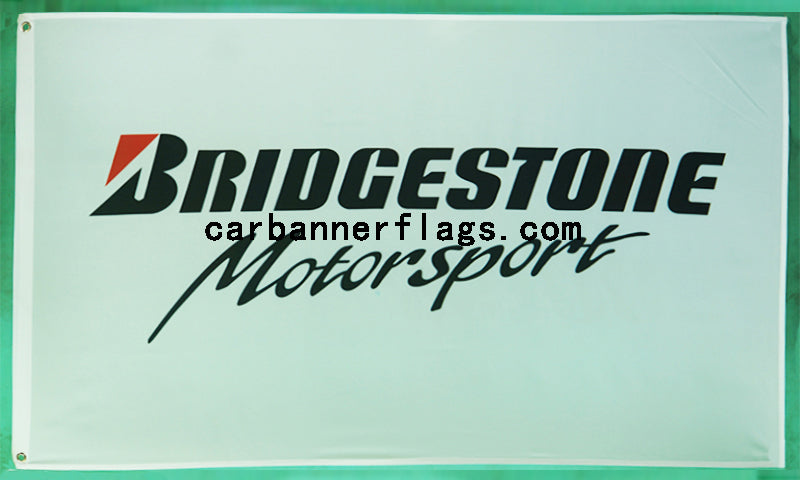 Bridgestone motorsport flag-3x5 FT-100% polyester Banner-White - flagsshop