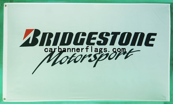Bridgestone motorsport flag-3x5 FT-100% polyester Banner-White - flagsshop