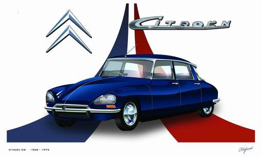 Citroen Flag-3x5 Banner-2 Metal Grommets-Black-White with car logo - flagsshop