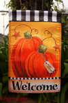 Pumpkin Autumn Welcome Primitive Fall Garden Flagv - "12.5 x 18" "28 x 40" Inches
