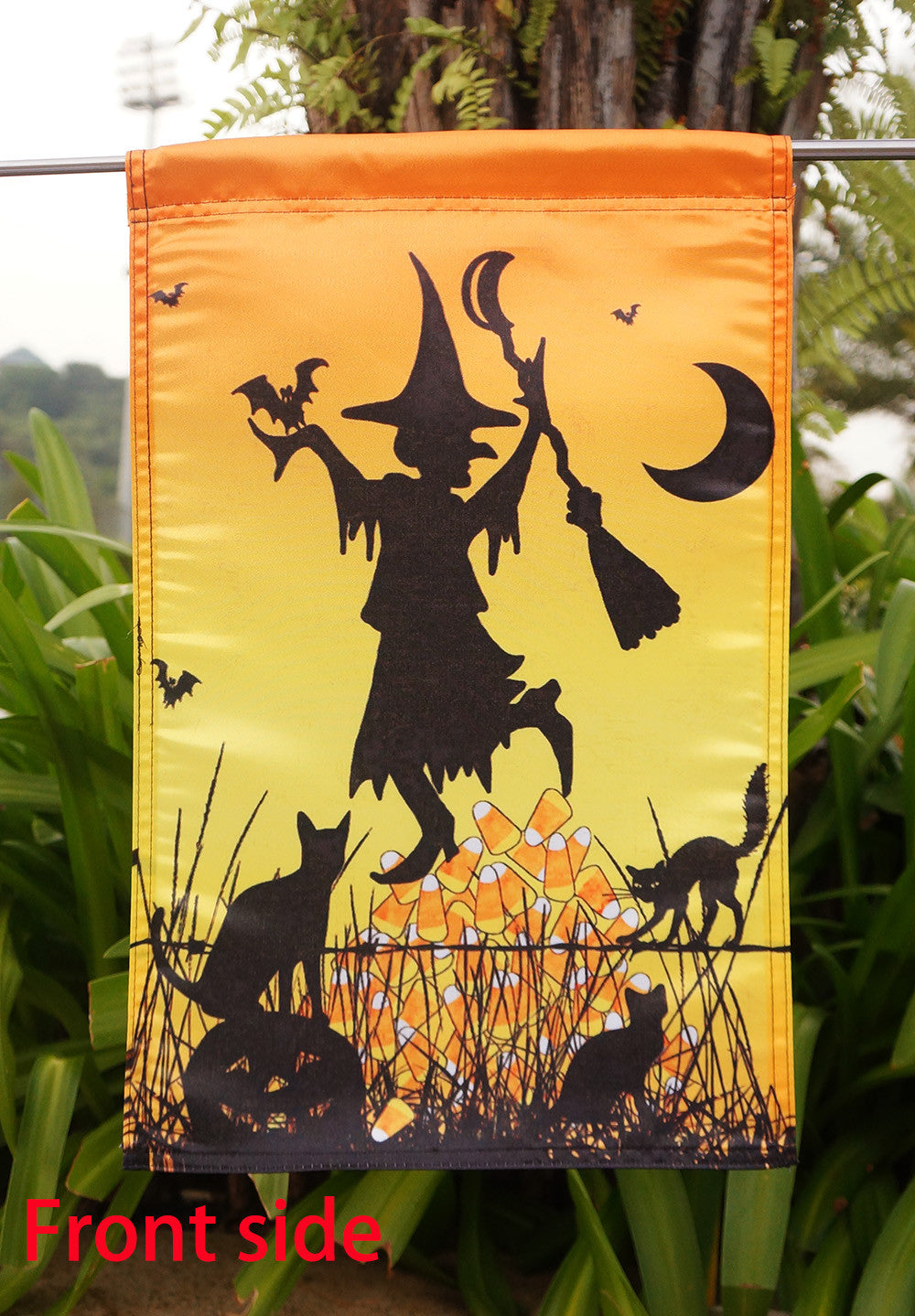 Home Garden Candy Corn Witch 12.5 x 18-Inch Decorative Garden Flag - "12.5 x 18" "28 x 40" Inches - flagsshop