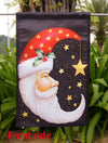 Santa Moon - Decorative Christmas Celestial Star Winter Holiday House Flag - "12.5 x 18" "28 x 40" Inches