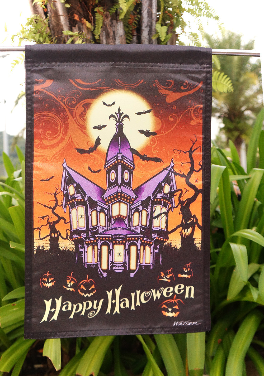 Home Garden 1110559 Halloween Manor HalloweenFall Decorative Garden Flag - "12.5 x 18" "28 x 40" Inches - flagsshop