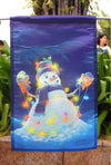 Home Garden Glowman Snowman Decorative Small Garden Flag - "18" x 12.5 "x 28 to 40 inches