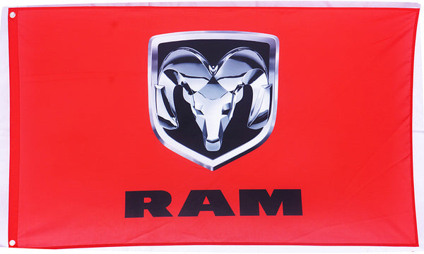 Dodge RAM Flag for car racing-3x5 FT-100% polyester Banner-Red - flagsshop