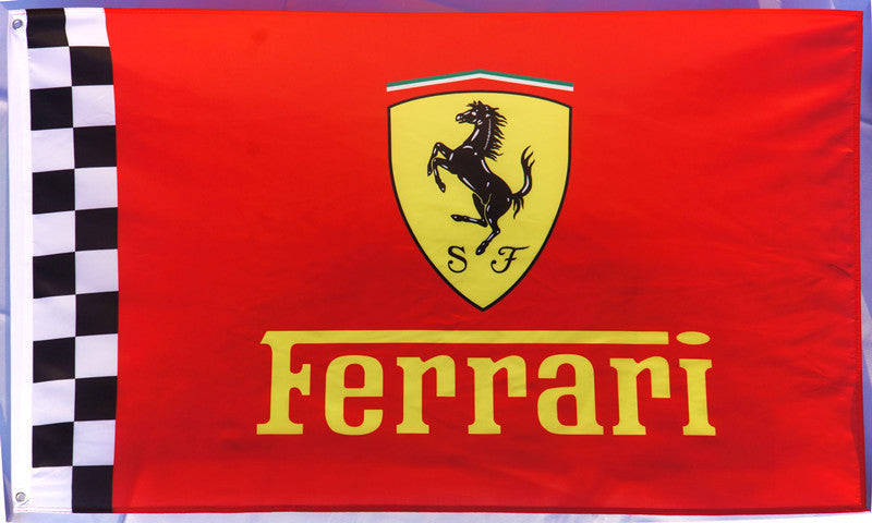 Ferrari checkered Flag for car racing-3x5 FT-100% polyester Banner - flagsshop