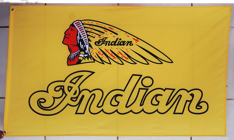 Indian motorcycles Flag-3x5 FT-100% polyester Banner-Red-Yellow - flagsshop