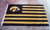 Iowa Hawkeyes Flag-3x5 FT NCAA Banner-100% polyester-2 Metal Grommets-one side & 2 sides - flagsshop