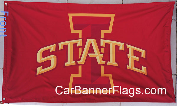 Iowa State Cyclones Flag-3x5 FT NCAA Vintage Iowa State Cyclone Banner-100% polyester-2 Metal Grommets-one side & 2 sides - flagsshop