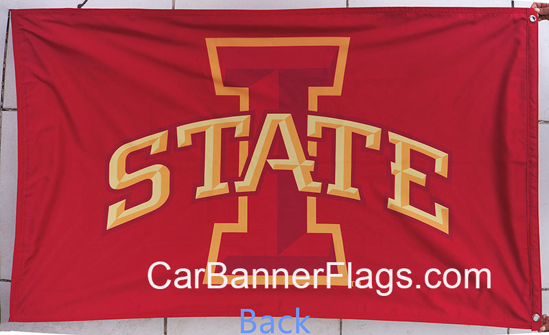 Iowa State Cyclones Flag-3x5 FT NCAA Vintage Iowa State Cyclone Banner-100% polyester-2 Metal Grommets-one side & 2 sides - flagsshop
