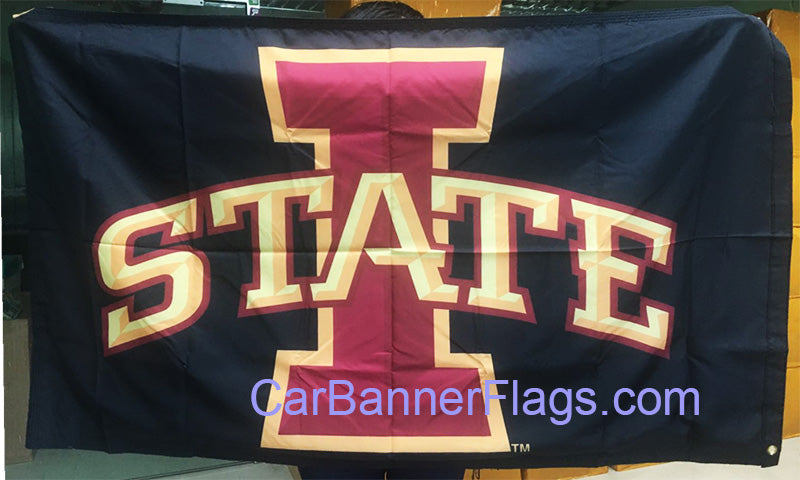 Iowa State Cyclones Flag-3x5 FT NCAA Vintage Iowa State Cyclone Banner-100% polyester-2 Metal Grommets-one side & 2 sides - flagsshop