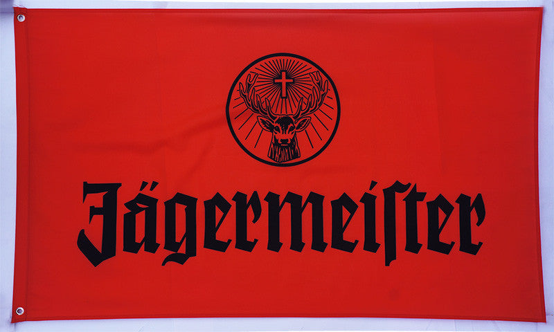Jagermeister Flag-3x5 FT-100% polyester Banner-Red-White - flagsshop