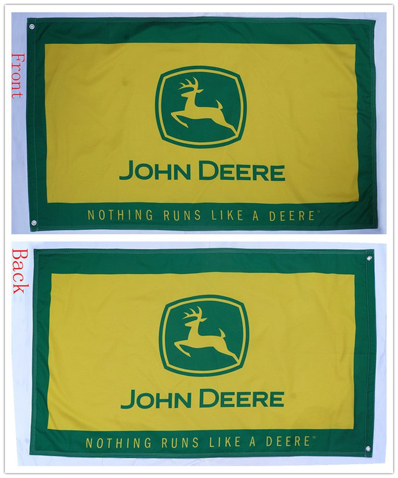John deere flag-3x5 FT-100% polyester-Banner-one sided & 2 sided - flagsshop