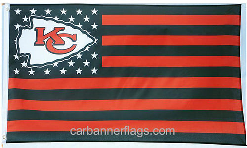 Kansas City Chiefs Flag-3x5 FT Banner-100% polyester-2 Metal Grommets-super bowl - flagsshop