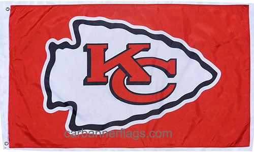 Kansas City Chiefs Flag-3x5 FT Banner-100% polyester-2 Metal Grommets-super bowl - flagsshop