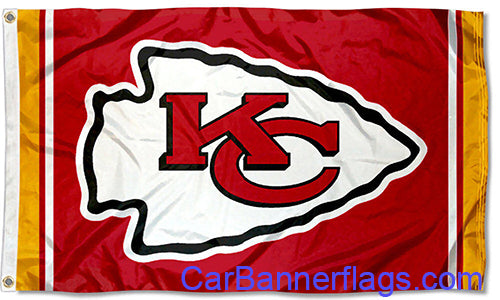 Kansas City Chiefs Flag-3x5 FT Banner-100% polyester-2 Metal Grommets-super bowl - flagsshop