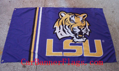 LSU Flag-Louisana State College Flag-LSU logo Educational institution flag - flagsshop