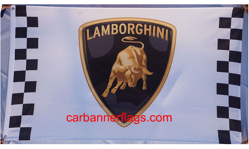 Lamborghini checkered Flag-3x5 Banner-100% polyester - flagsshop