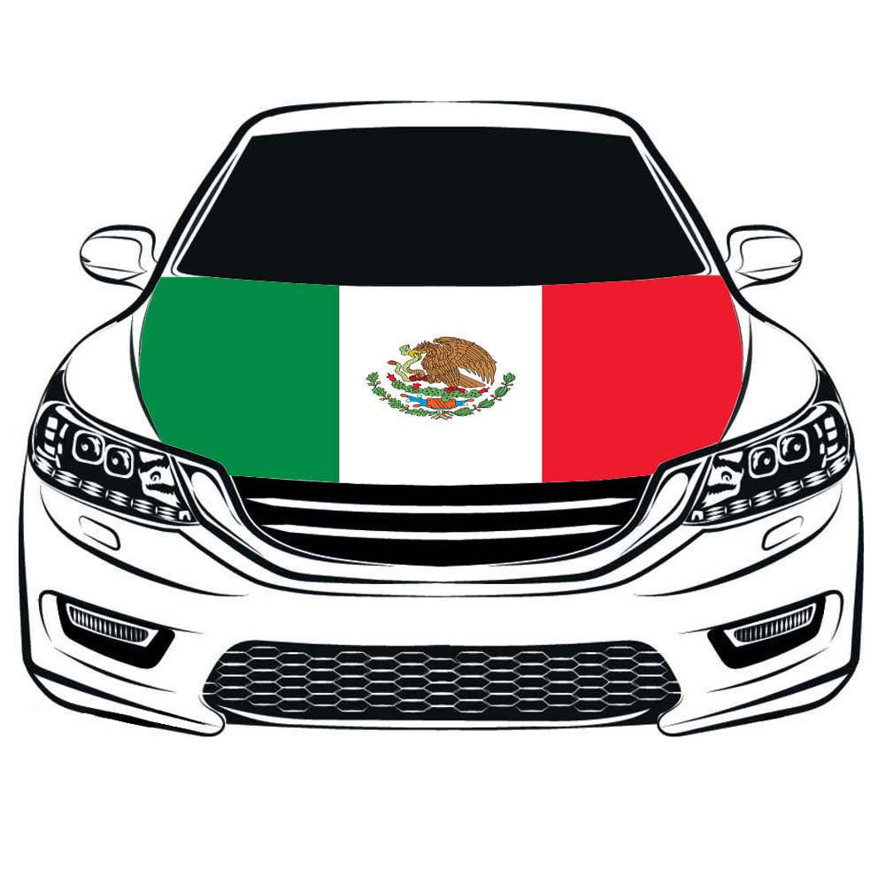 Mexico Car Hood Cover Flag ,Engine Flag,3.3X5ft, - flagsshop
