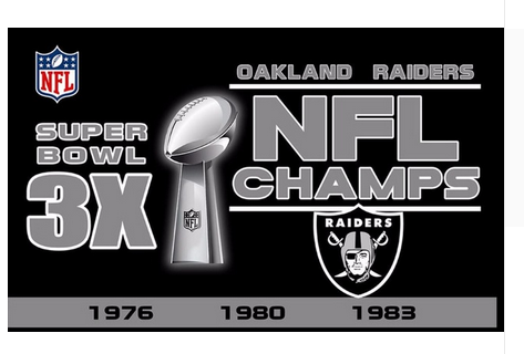 Oakland Raiders Flag-3x5 NFL Banner-100% polyester-black - flagsshop
