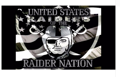 Oakland Raiders Flag-3x5 NFL Banner-100% polyester-black - flagsshop