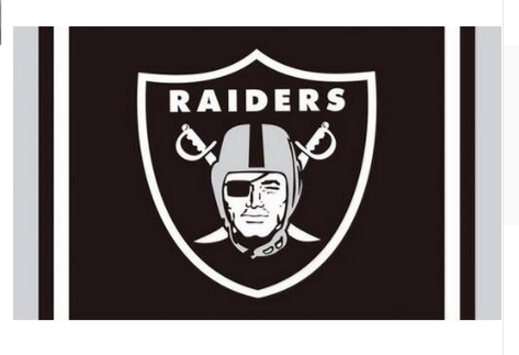 Oakland Raiders Flag-3x5 NFL Banner-100% polyester-black - flagsshop