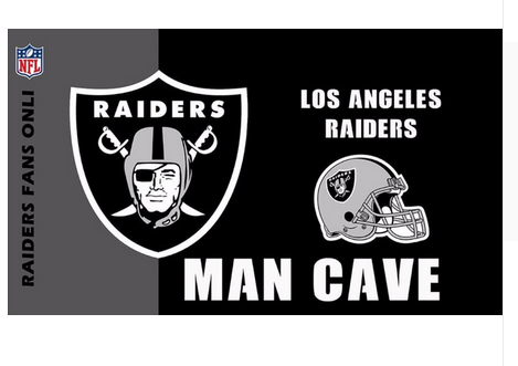 Oakland Raiders Flag-3x5 NFL Banner-100% polyester-black - flagsshop