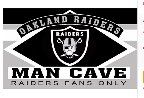 Oakland Raiders Flag-3x5 NFL Banner-100% polyester-black - flagsshop
