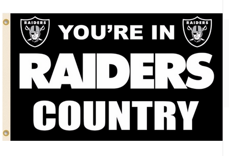 Oakland Raiders Flag-3x5 NFL Banner-100% polyester-black - flagsshop