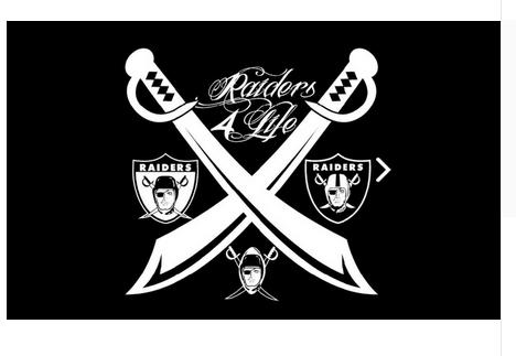 Oakland Raiders Flag-3x5 NFL Banner-100% polyester-black - flagsshop