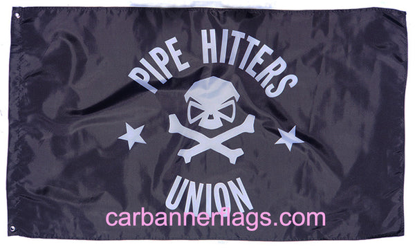 Pipe Hitters Union Flag-3x5 Banner-100% polyester-Black - flagsshop