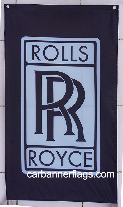 Rolls Royce Flag-3x5 Banner-100% polyester-Black - flagsshop