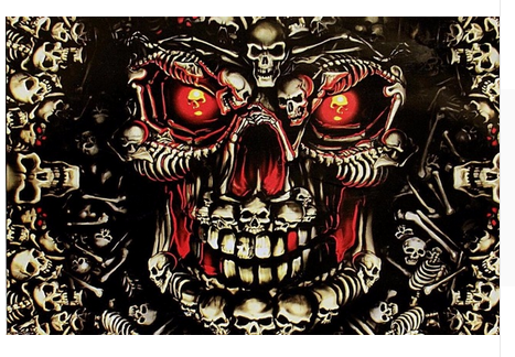 Skull Flag-3x5 Banner-100% polyester - flagsshop