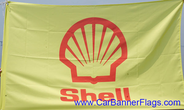 Shell Flag-3x5FT Banner-100% polyester-2 Metal Grommets - flagsshop
