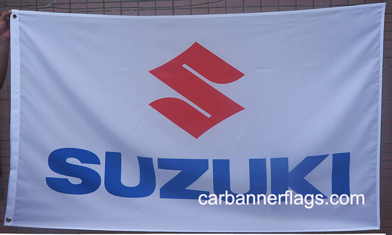 Suzuki Flag-3x5 Banner-100% polyester-White - flagsshop