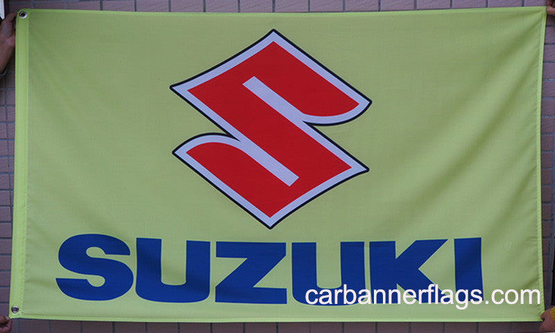 Suzuki Flag-3x5 Banner-100% polyester-White - flagsshop