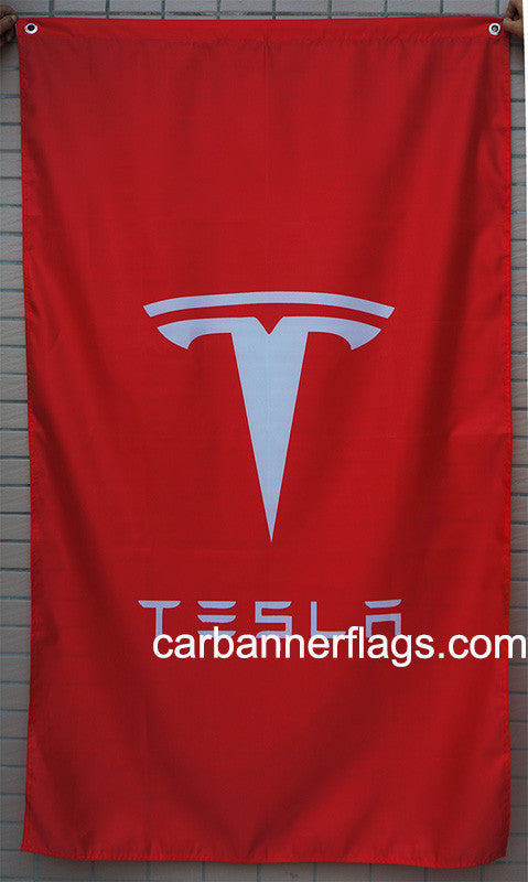 Tesla Flag-3x5 Tesla Motor Banner-100% polyester - flagsshop