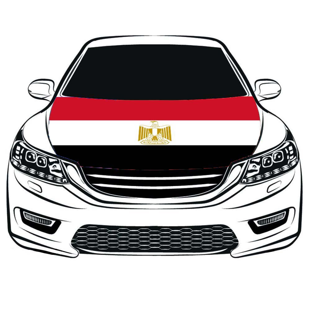 Egypt Flag,The Arab Republic of Egypt Car Hood Cover Flag ,3.3X5ft/6X7FT, 100% Polyester Elastic Fabrics Can be Washed