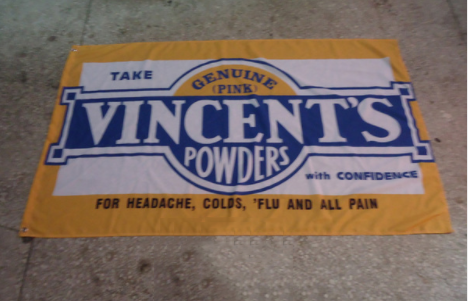 Vincent Powders Flag-3x5 FT genuine pink Vincent powders Banner-100% polyester-2 Metal Grommets - flagsshop