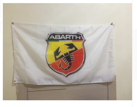 New Black Racing Flag Logo Scorpion Abarth Fiat American Flag 3x5FT Custom High Quality Flag Sending The Drop - flagsshop