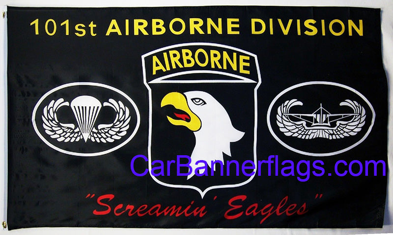 Army 101st Airborne Division Screamin Eagles Flag--3x5 FT Banner-100% polyester-2 Metal Grommets - flagsshop
