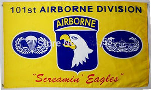 Army 101st Airborne Division Screamin Eagles Flag--3x5 FT Banner-100% polyester-2 Metal Grommets - flagsshop