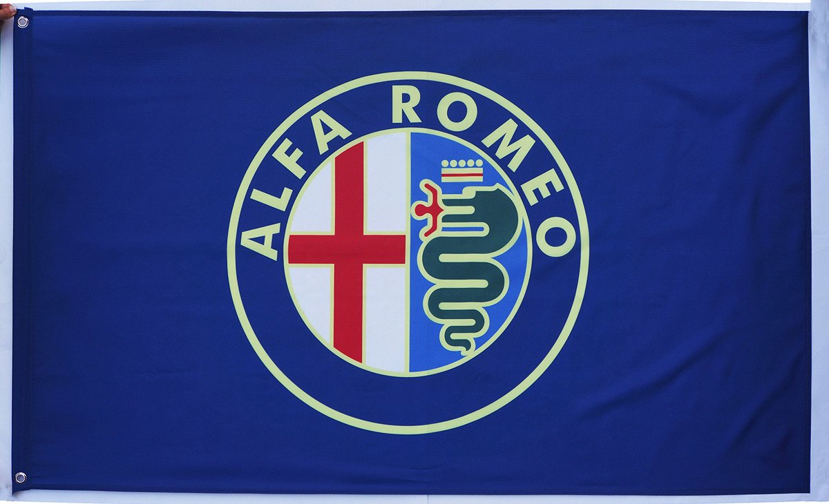 Drapeau Flag bannière, Alfa Romeo 75 Turbo, neuf Drapeau Flag bannière, Alfa Romeo 75 Turbo, neuf