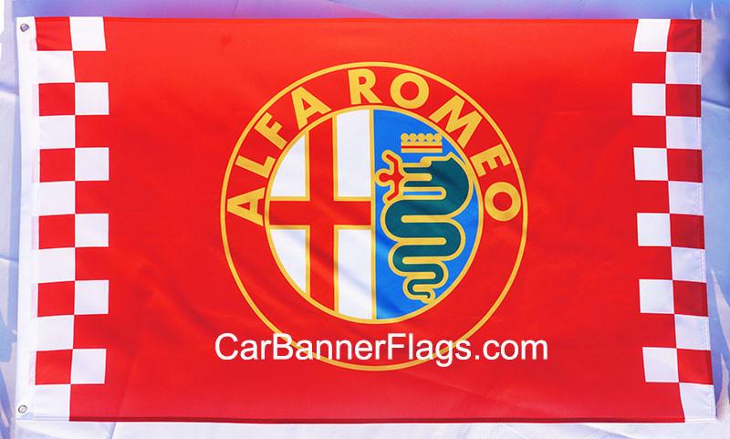 Alfa Romeo Flag-3x5 checkered Banner-Metal Grommets - flagsshop
